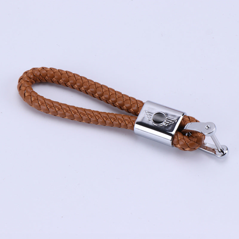 Mini Cooper Leather Keyring Strap – Personalized Car Keychain Loop coffee Evfuns