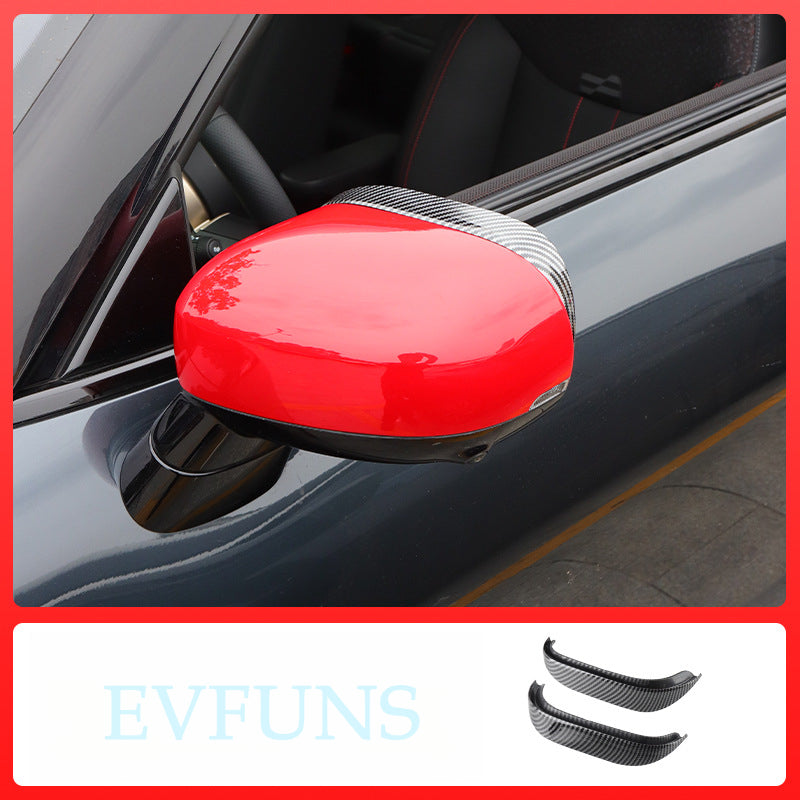 Electric MINI Mirror Visors – Rain & Sun Protection Shields Carbon fiber pattern Evfuns