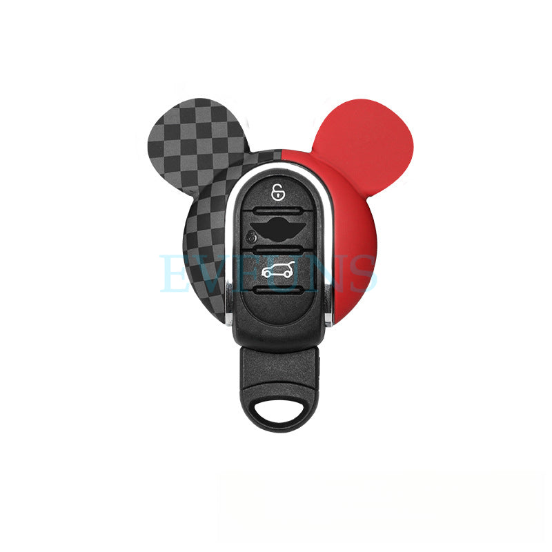 MINI Cooper Cartoon Key Cover & Graffiti Keychain – Fun Car Key Case [MINI Special Key Case] JCW Model Evfuns