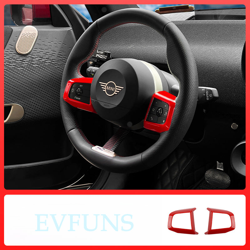 MINI Steering Wheel Button Decorative Cover Vitality Red Evfuns