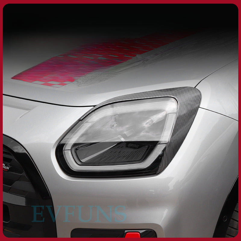 MINI JCW U25 Headlight Eyebrow Trim – Blackout Styling Kit for Fuel Models Evfuns