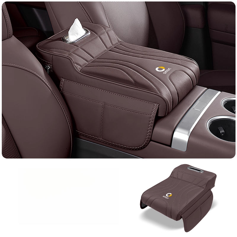 Smart # 1 # 3 # 5 Armrest Cushion | Memory Foam Console Booster & Tissue Box smart【coffee brown★Armrest Box Heightening