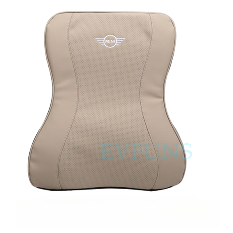 MINI Cooper Memory Foam Neck Pillow & Lumbar Support Cushion Lumbar support [off-white] Evfuns