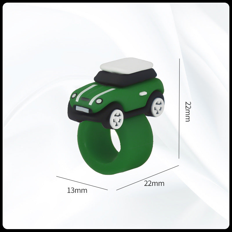 MINI Cooper Dashboard Silicone Ornament – Miniature Car Interior Decoration MINI Button Ring [Dark Green] Evfuns