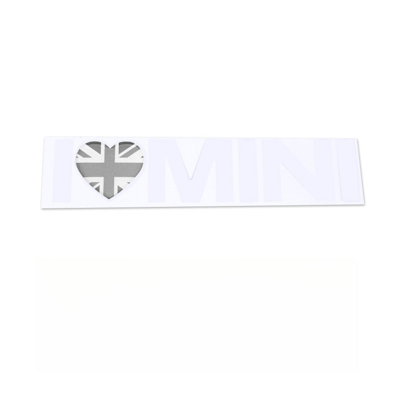 I ❤️ MINI Window Decal – Creative Waterproof Car Sticker Gray Rice (Sticker Version) Evfuns