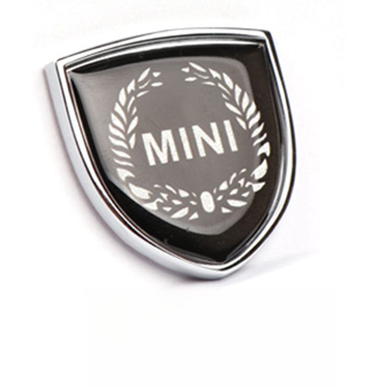 MINI Cooper Creative Metal Emblem Stickers – Universal Body/Window Badge Black Background Wheat Ears Evfuns