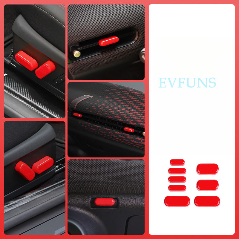 MINI J01 / J05 Seat Adjustment Button Cover – Interior Trim for Cooper EV J01/J05 [Vibrant Red] Full Car Button Package