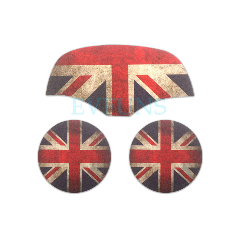 MINI Cooper Leather Cup Holder Mat – F56 F60 F54 Anti-Slip Interior Pad F55F5657 (retro red rice) three-piece set Evfuns