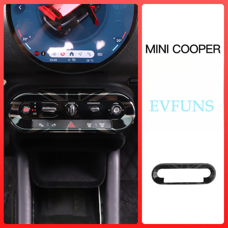 MINI Electric Center Console Button Trim – Interior Decoration Frame Dark Flag of Rice Evfuns