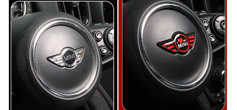 MINI Cooper Steering Wheel Logo Sticker – Scratch Cover & Styling Decal Evfuns