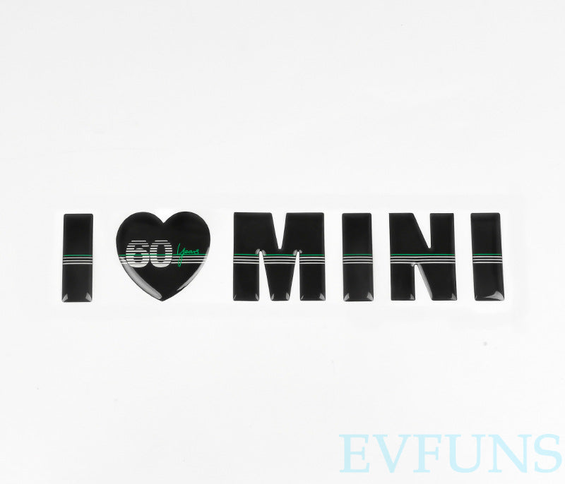 MINI Cooper 60th Anniversary Interior 3D Gel Sticker – F55/F56 Trim Decoration I LOVE MINI Car Body Stickers Evfuns