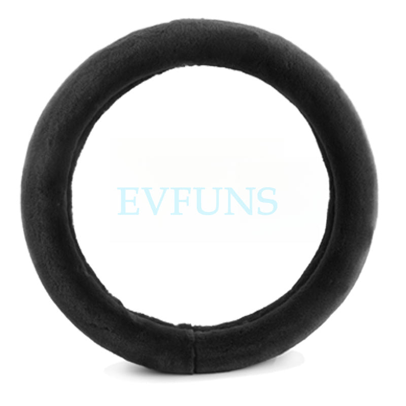 Winter Plush Steering Wheel Cover for MINI Cooper Fine plush [black model] Evfuns