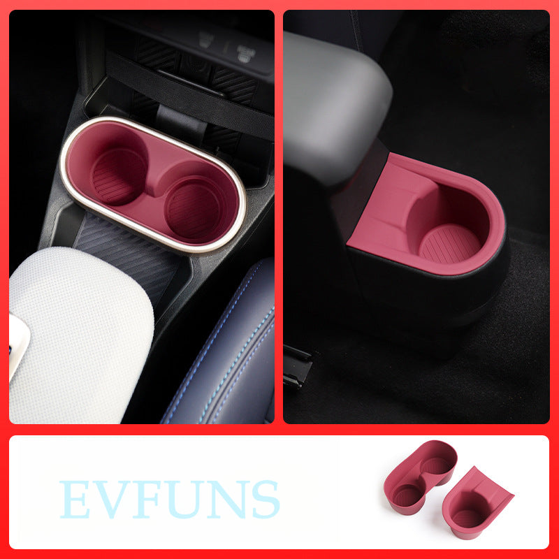 MINI Cooper F65 / F66 Cup Holder Insert Mat – Anti-Slip Interior Drink Coaster Suit-Red Evfuns