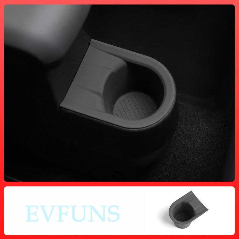 MINI Cooper F65 / F66 Cup Holder Insert Mat – Anti-Slip Interior Drink Coaster Rear row - black Evfuns