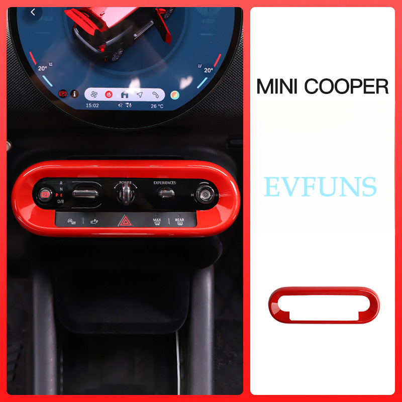 MINI Electric Center Console Button Trim – Interior Decoration Frame Vitality Red Evfuns
