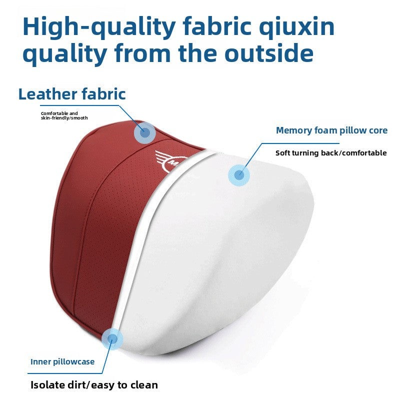 MINI Cooper Memory Foam Neck Pillow & Lumbar Support Cushion Evfuns