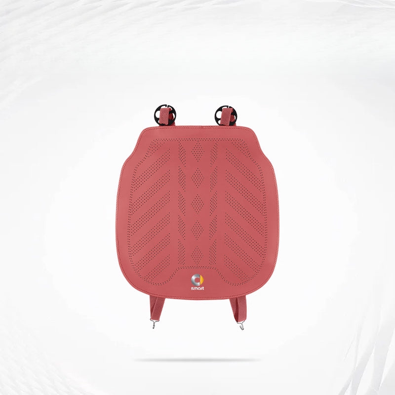 Smart # 1 # 3 # 5 Napa Leather Seat Cushion | All-Season Car Seat Cover smart-Front Seat Cushion [Volcano Red-1 Piece