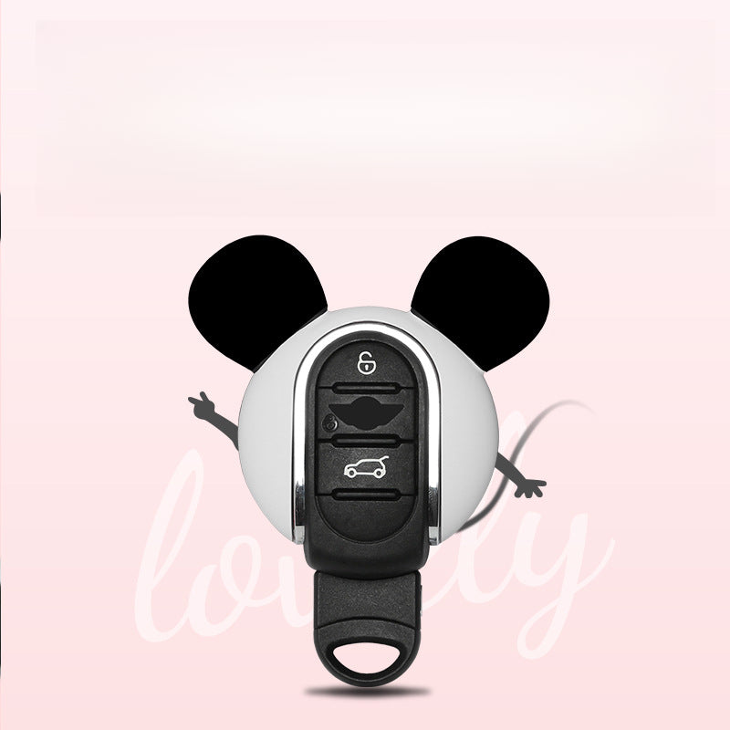 MINI Cooper Cartoon Key Cover & Graffiti Keychain – Fun Car Key Case Evfuns