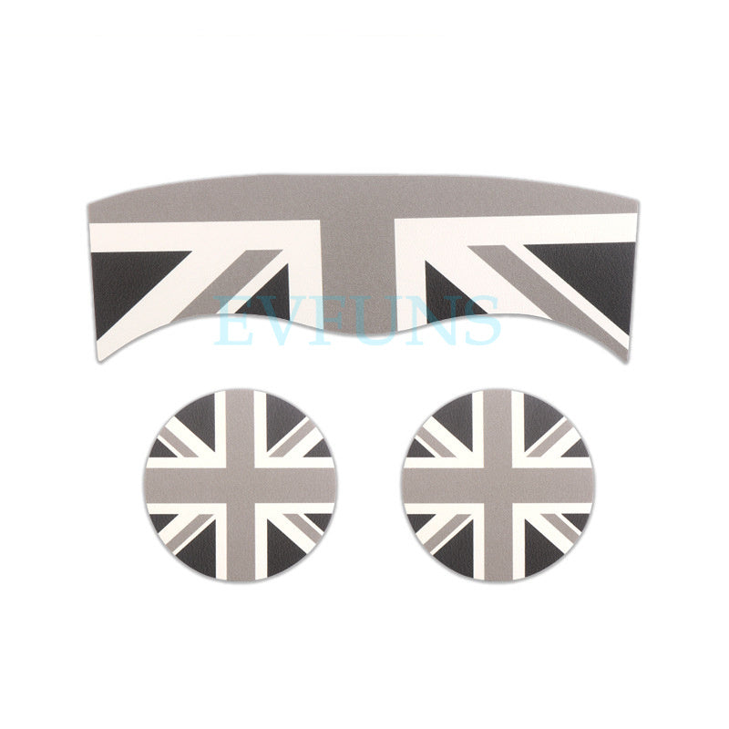 MINI Cooper Leather Cup Holder Mat – F56 F60 F54 Anti-Slip Interior Pad F60 (grey rice) three-piece set Evfuns