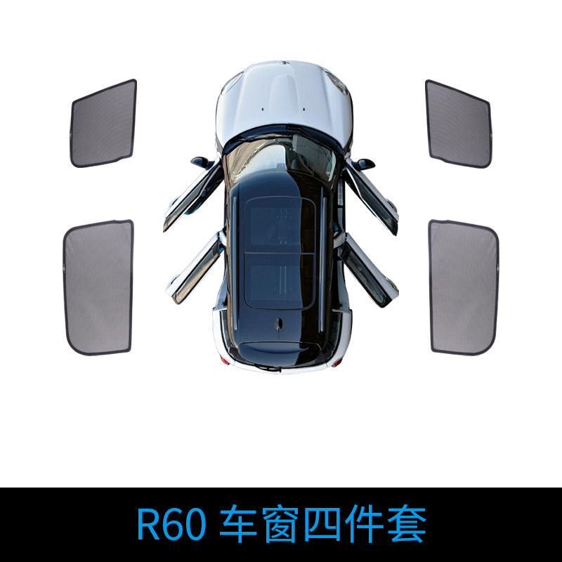 MINI Cooper Sunshade for F54 F55 F60 R60 – Magnetic Side Window Visor R60 front and rear window four-piece set Evfuns