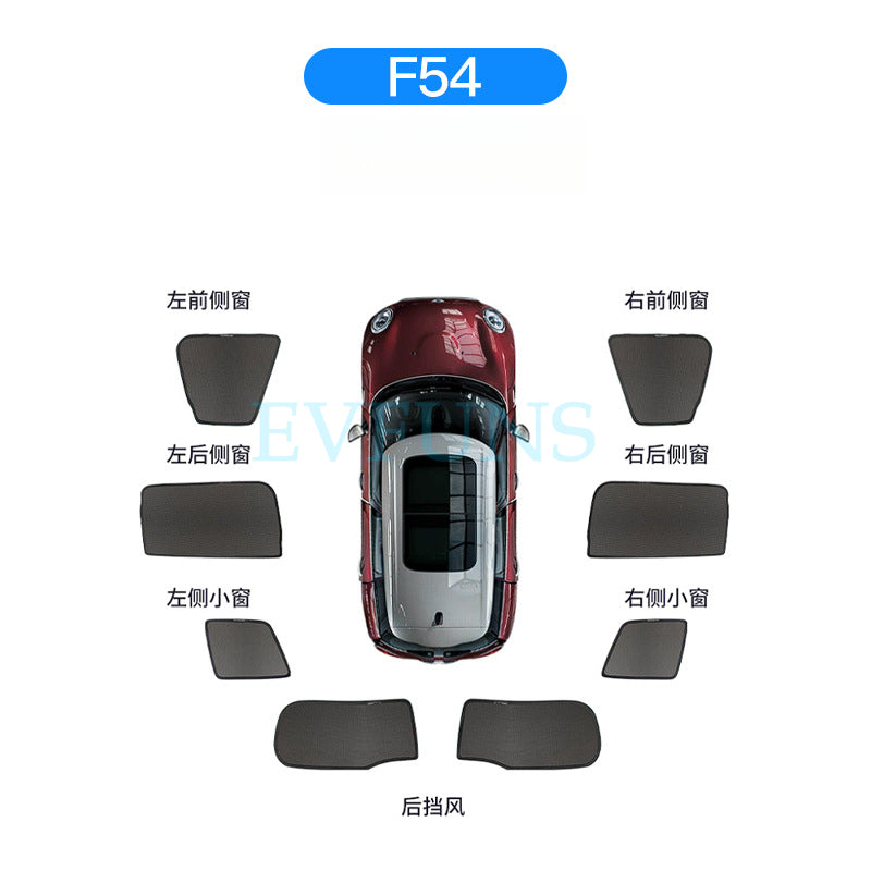 MINI U25 J05 Magnetic Sunshade – Side Window UV Protection Curtain F54 Evfuns