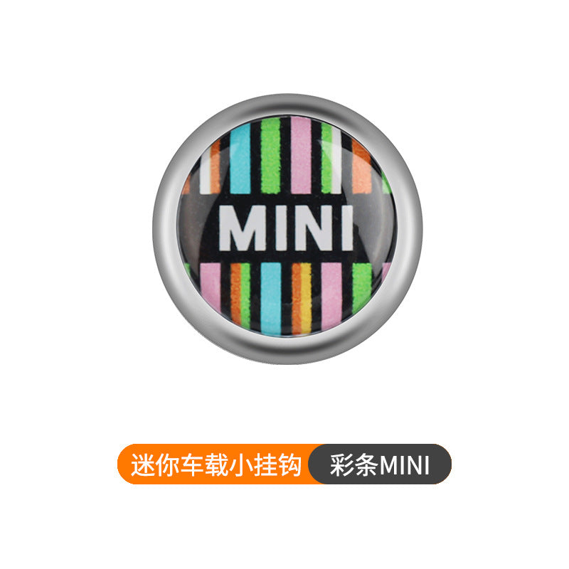 MINI Cooper Car Hook | Aluminum Alloy Adhesive Utility Hanger 【Color Stripe MINI】One Evfuns