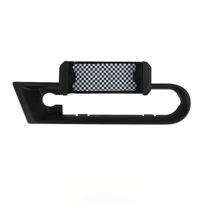 Gravity Phone Holder for MINI EV J01/J05 – Custom Fit Car Mount [Black and White Plaid] Telescopic J01 Evfuns