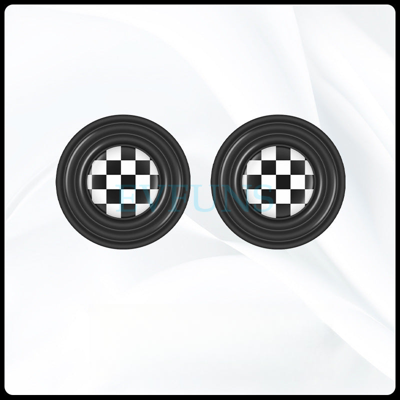 MINI Cooper Door Shock Absorber Pads Car Door Shock Absorber Pads [Black and White Checkered] Regular Style (Pair)