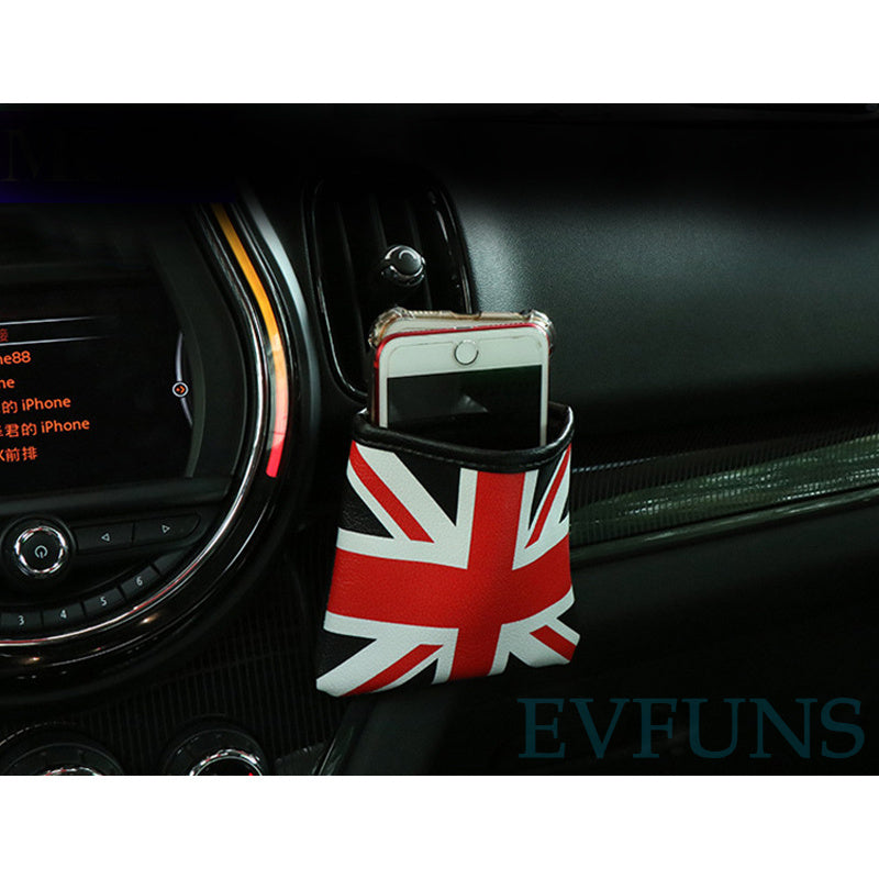 Union Jack Air Vent Storage Pouch – MINI Car Phone Holder Evfuns