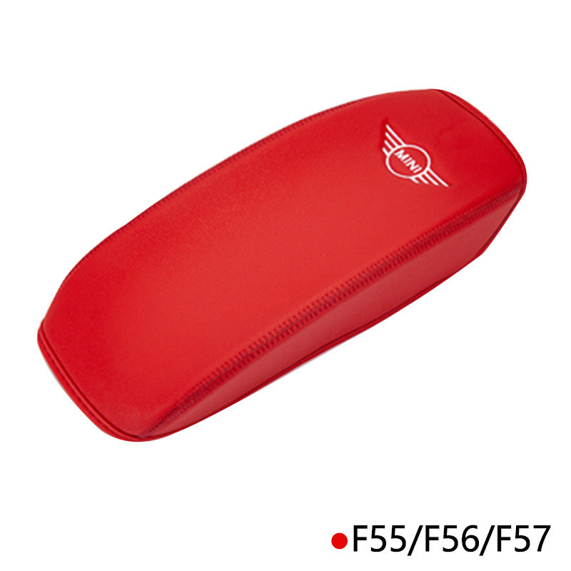MINI Cooper Armrest Cover – Leather Console Pad for F54/F55/F56 Red [Applicable to F55F56F57] Evfuns