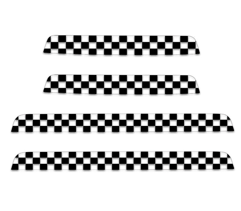 MINI Cooper Door Sill Scuff Plate Stickers | F54 F55 F56 F60 Threshold Trim Black and white grid (F60) four-piece set