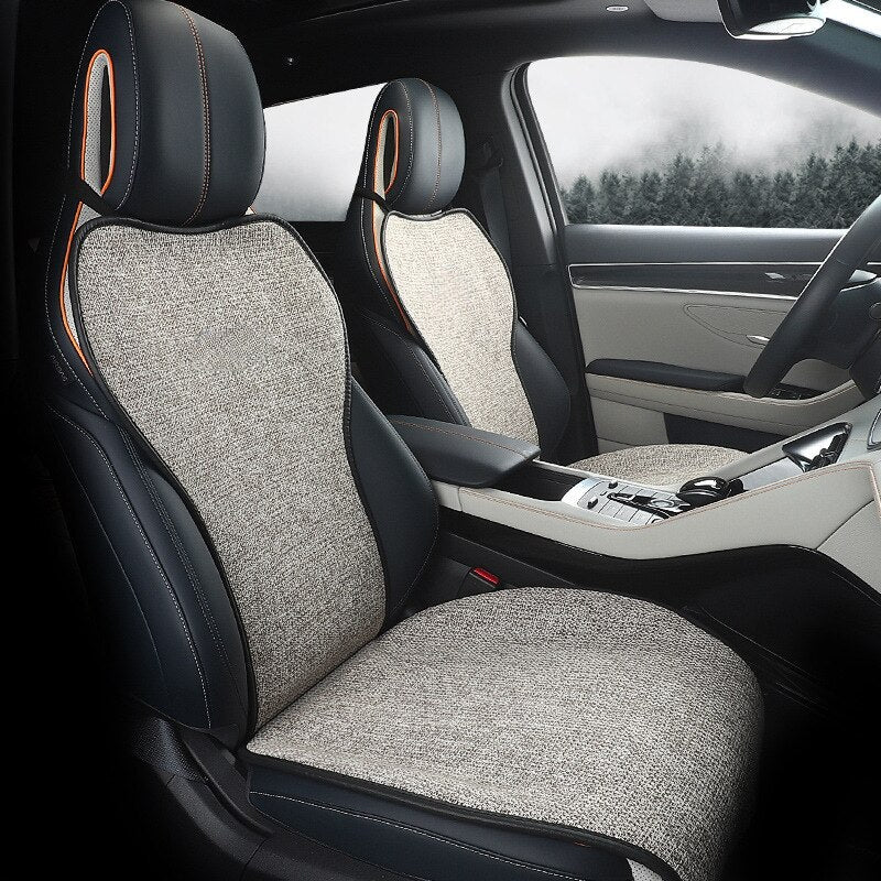 Linen Car Seat Cushion  (5-seater full set)