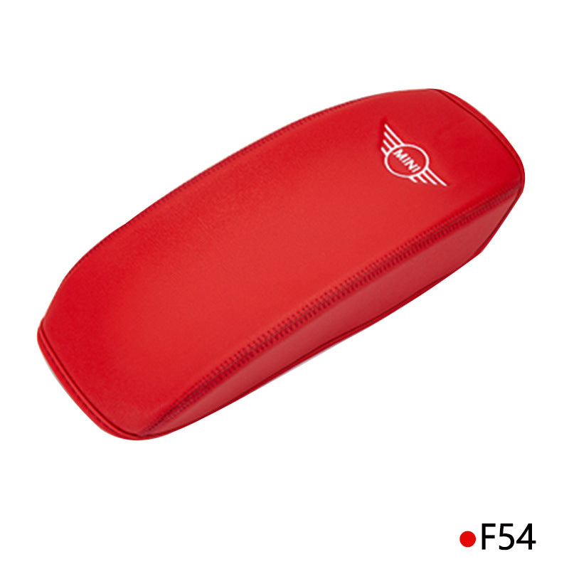 MINI Cooper Armrest Cover – Leather Console Pad for F54/F55/F56 Red [Applicable to F54] Evfuns