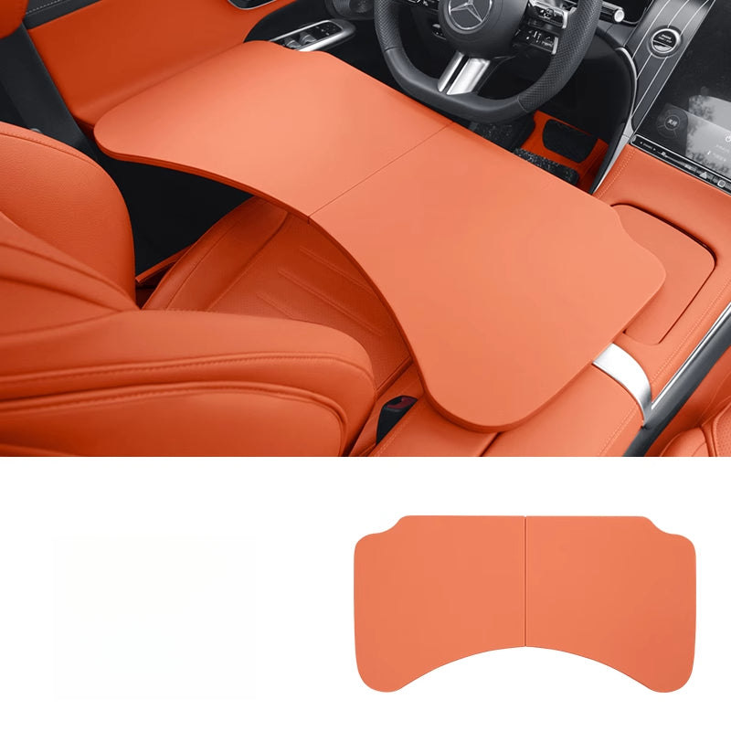 Smart # 1 # 3 # 5 Foldable Car Tray Table | Rear Seat Laptop & Dining Desk Car Folding Small Table Board [Ideal Orange]