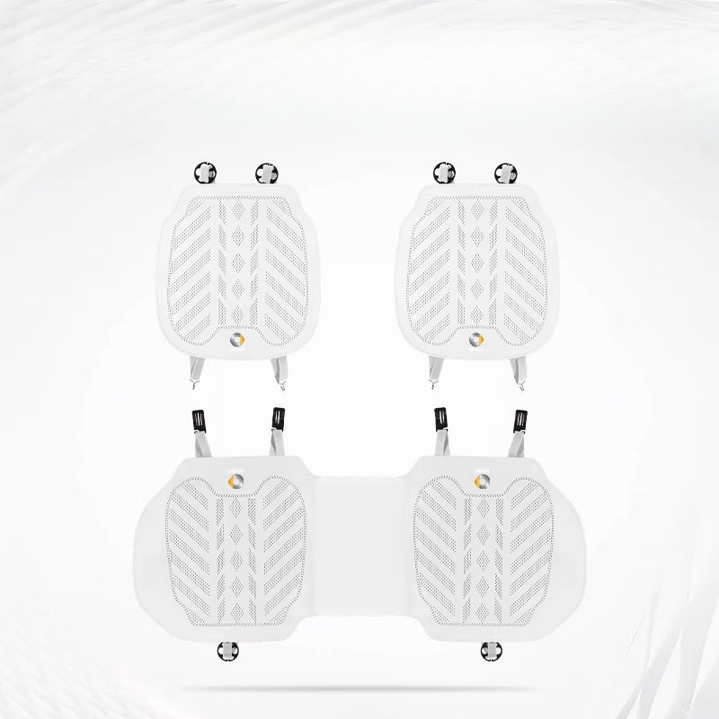 Smart # 1 # 3 # 5 Napa Leather Seat Cushion | All-Season Car Seat Cover smart-Front + Rear Seat Cushions [Ideal White-3