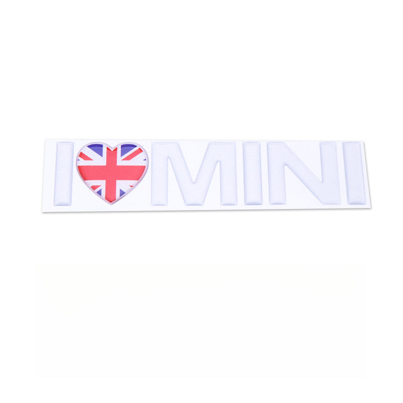 I ❤️ MINI Window Decal – Creative Waterproof Car Sticker Red rice (resin version) Evfuns