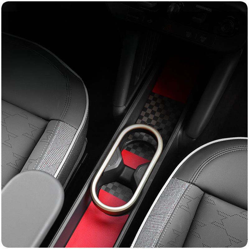 MINI J05 Leather Center Console & Door Slot Mats – Custom Interior Set for EV Models Evfuns