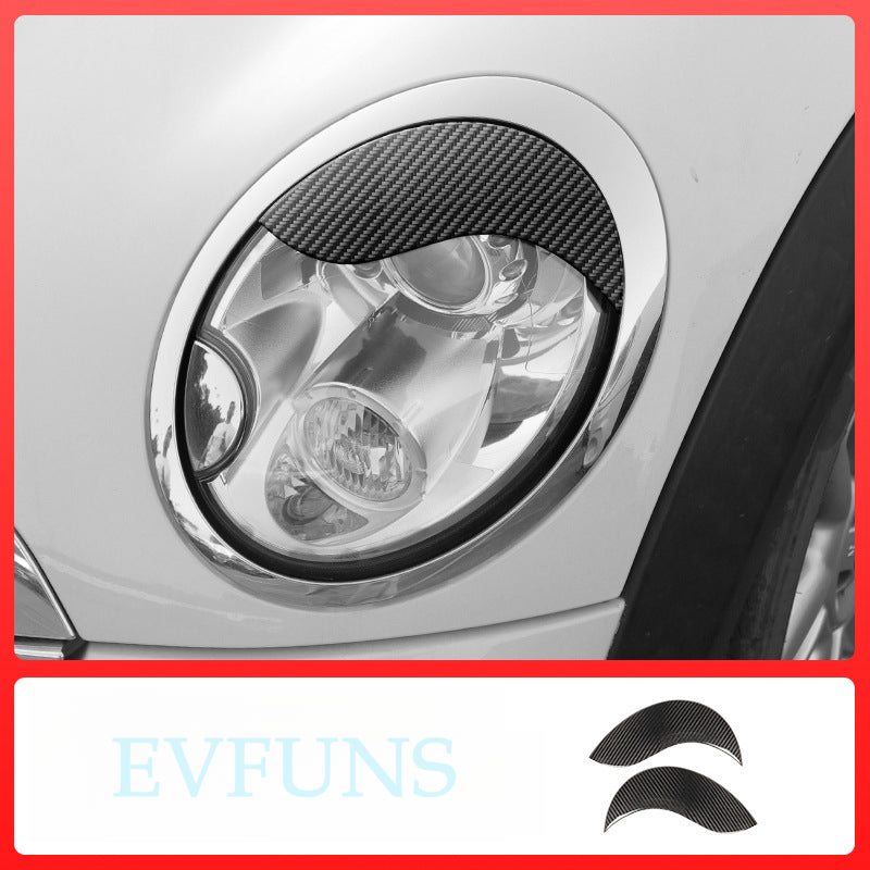 Mini Cooper Carbon Fiber Double Eyelid Headlight Trim R series pair [carbon fiber material] Evfuns