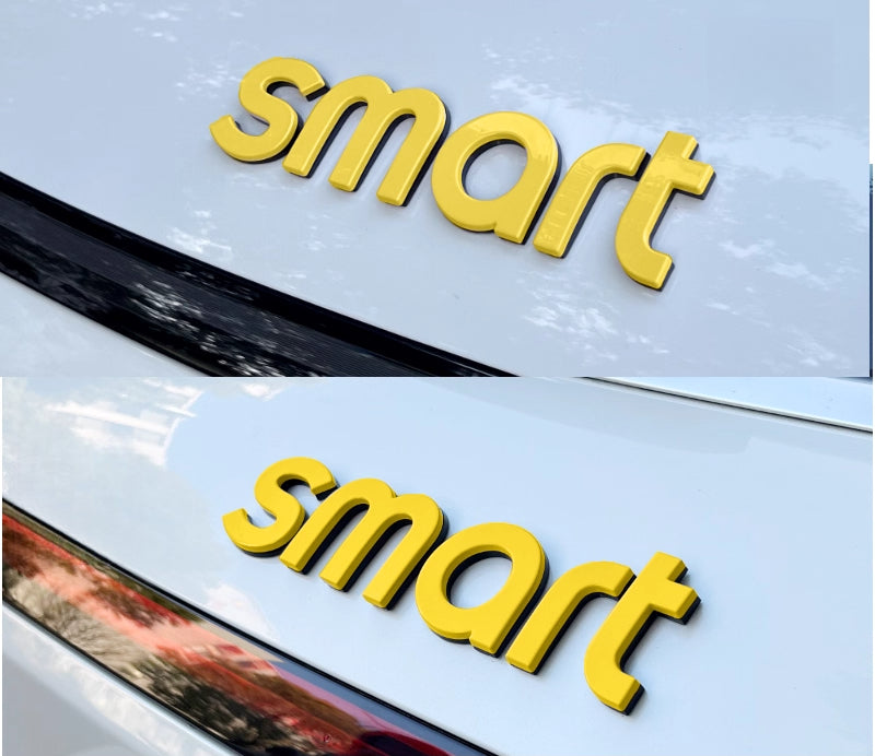 SMART Car Hood Letter Emblem & Badge Sticker – # 3/ # 1 / # 5Custom Body Decal Smart Letter Sticker (Front and Rear)