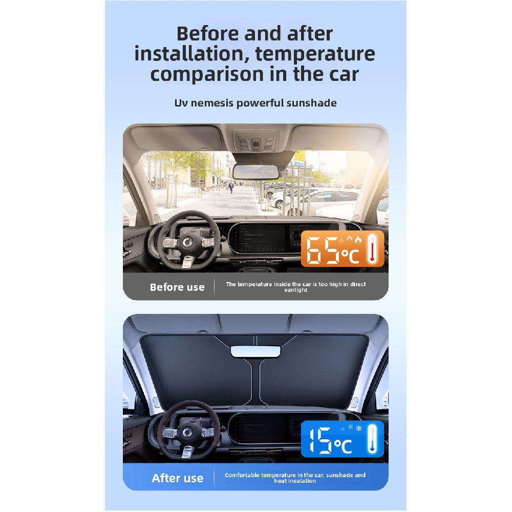 Smart # 1 Windshield Sunshade Umbrella | Custom Fit Sun Block Cover Evfuns