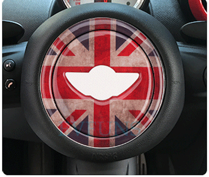 MINI Cooper 3D Steering Wheel Gel Sticker – Interior Trim for F/R Series Vintage Red Rice Evfuns