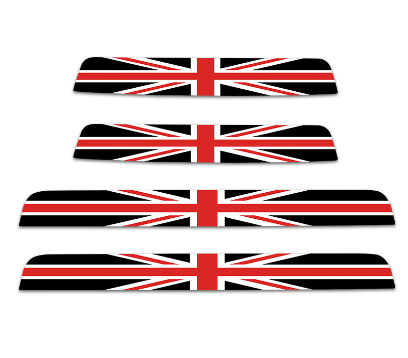 MINI Cooper Door Sill Scuff Plate Stickers | F54 F55 F56 F60 Threshold Trim Black rice model (F60) four-piece set Evfuns