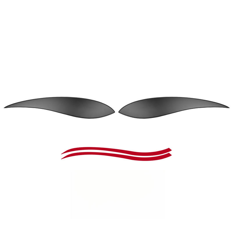 MINI F60 Headlight Eyelid Decoration Kit – Blacked-Out Double Eyelid Style [Matte Black Model] Suitable for F60 Evfuns