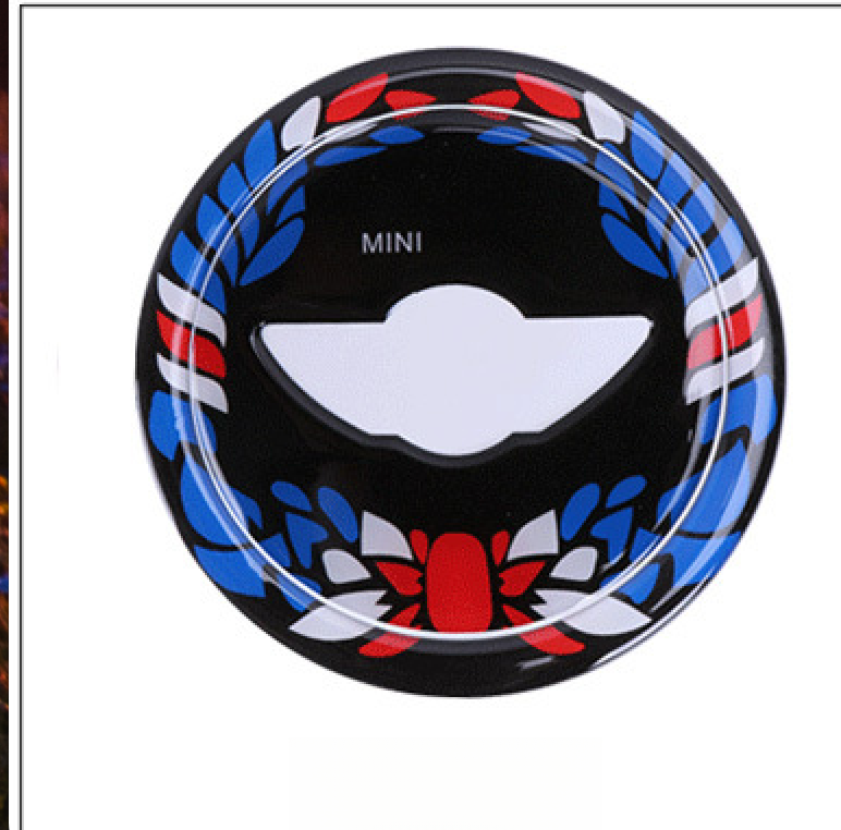 MINI Cooper R56 R60 Steering Wheel 3D Gel Sticker – Dome Emblem Decal Laurel Flower Style / as Shown in the Picture