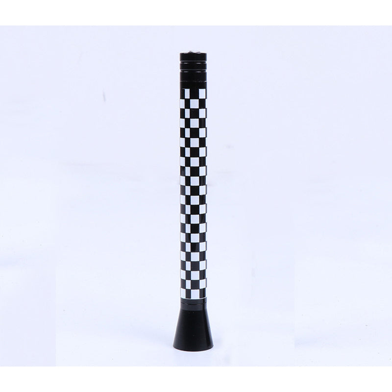 MINI Cooper / Countryman Union Jack Car Antenna Black and white checkered style (10.7cm) Evfuns