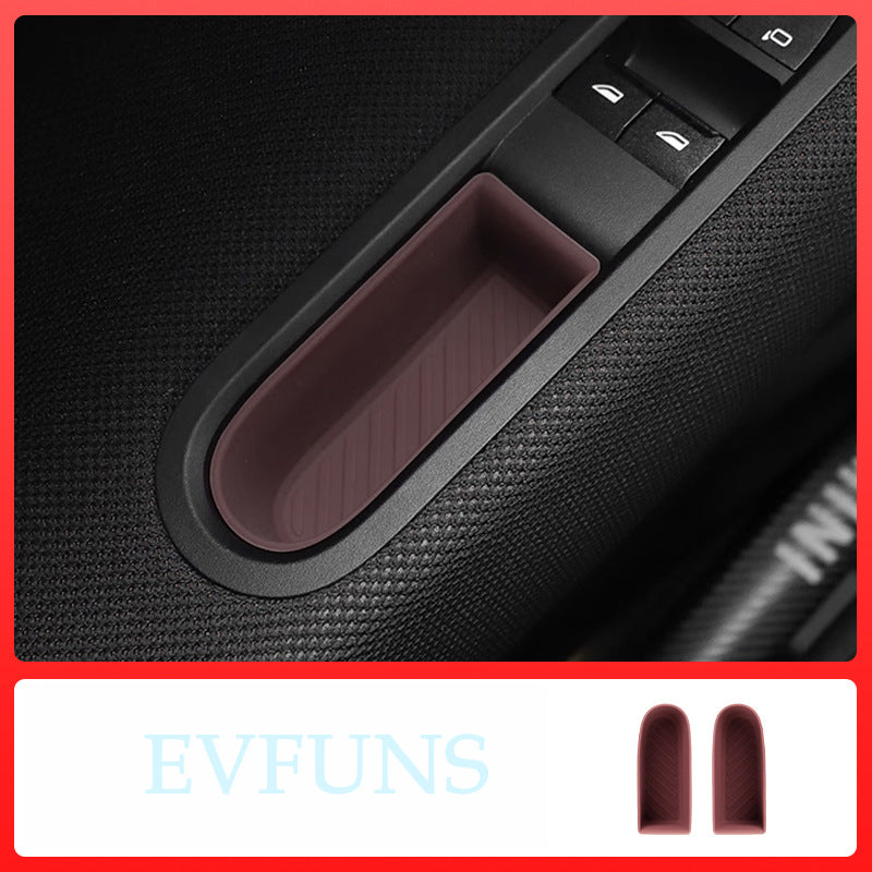 MINI Cooper F65/F66 Center Console Silicone Pad – Interior Protection Mat Door Handle Storage Slot [Burgundy] Special