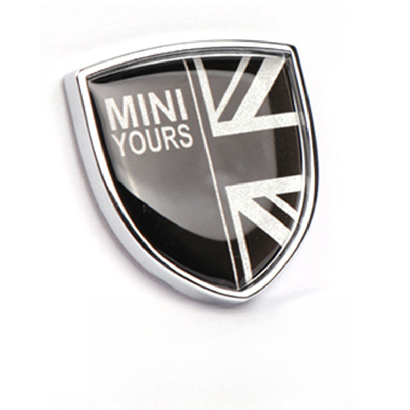 MINI Cooper Creative Metal Emblem Stickers – Universal Body/Window Badge Half Rice Flag Evfuns