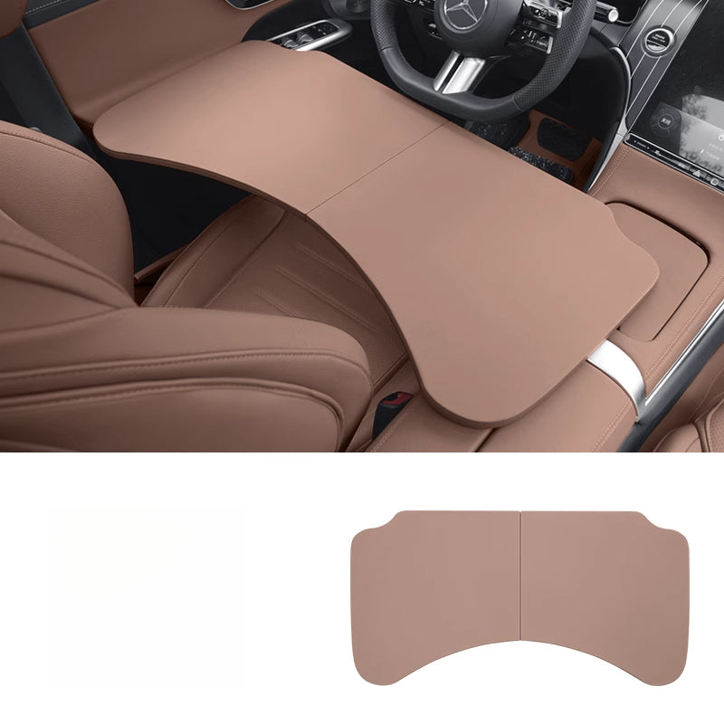 Smart # 1 # 3 # 5 Foldable Car Tray Table | Rear Seat Laptop & Dining Desk Car Folding Small Table [Chestnut Brown] 1