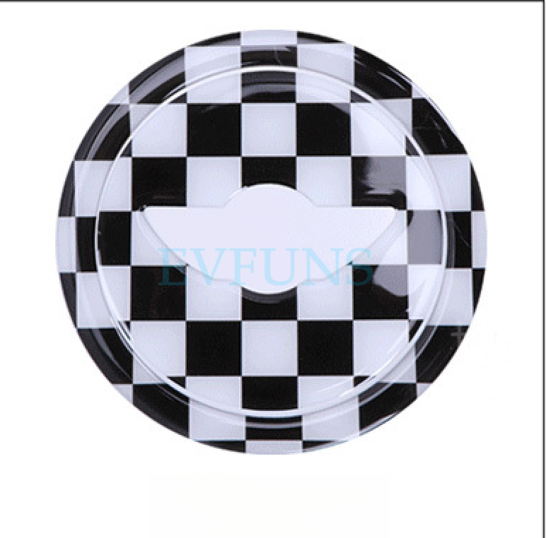 MINI Cooper R56 R60 Steering Wheel 3D Gel Sticker – Dome Emblem Decal Black and White Checkered Style / as Shown