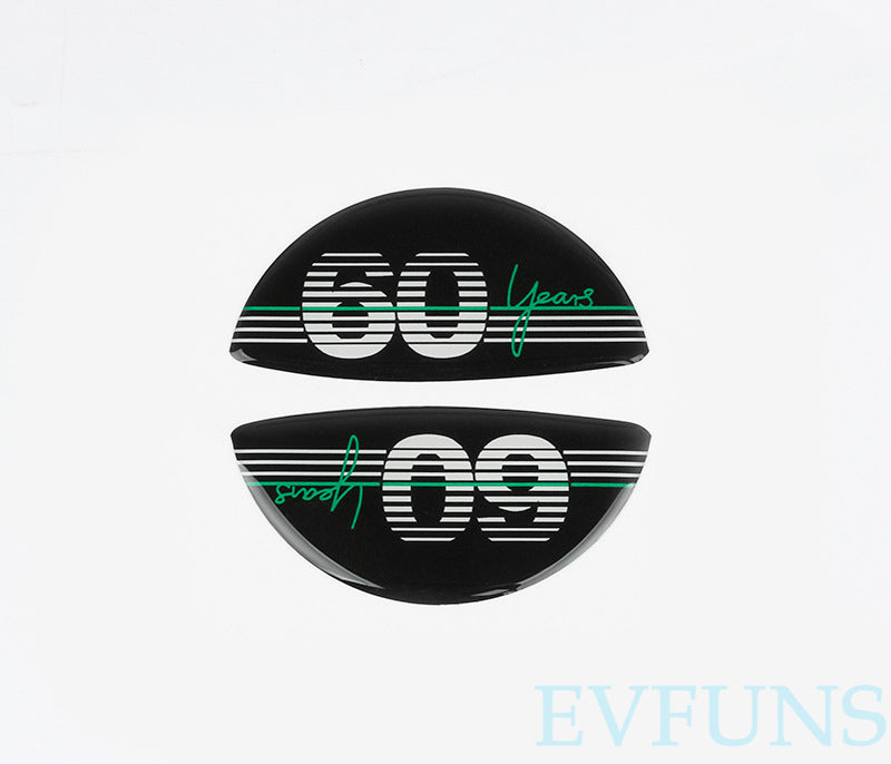 MINI Cooper 60th Anniversary Interior 3D Gel Sticker – F55/F56 Trim Decoration R Series Car Door Inner Handle Adhesive